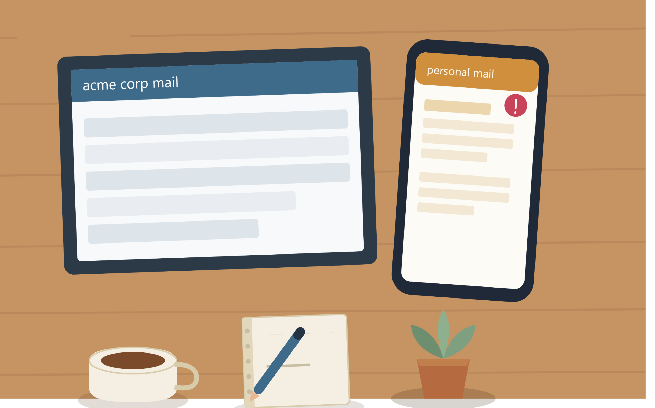 personal emails on work devices